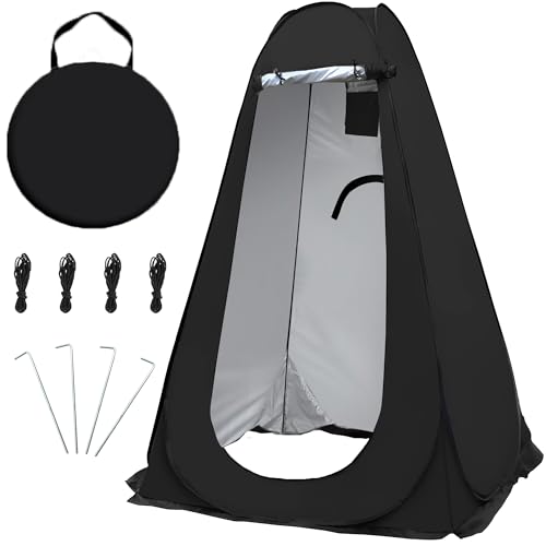 OUUTMEE Pop Up Camping Shower Tent, Portable Beach Dressing Changing Room UV/Rain Outdoor Privacy Shelter, UV Shower Enclosure Tents for Outdoor Hiking Beach Picnic Fishing