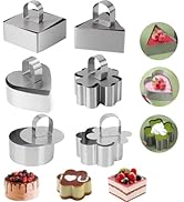 6 Pack Round Mousse Cake Ring Mold Set, Stainless Steel Ring Molds for Cooking Mousse Cake Molds ...
