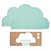 Mantel Individual de Silicona para Bebé y Niño UNIKK - Alfombrilla con Forma de Nube, Antideslizante, Lavable, Termoaislante Portátil, Libre de BPA (Verde, 2 Piezas)