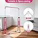 SHIWEI Gymnastics Bar for Kids, Foldable Gymnastic Bar with 5 Adjustable Height, Expandable Training Equipment for Indoor/Outdoor (Hot Pink)