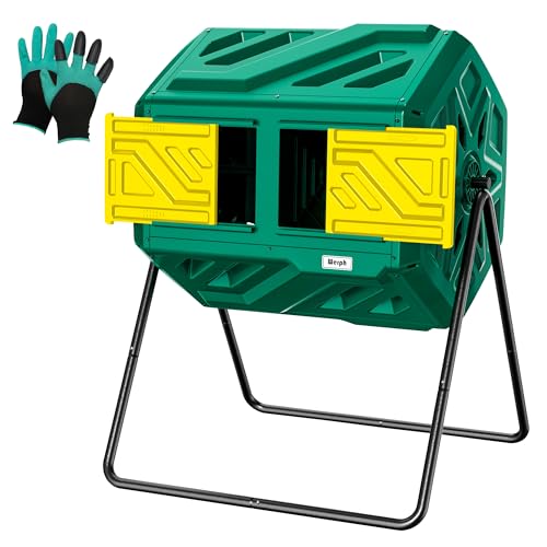 Werph Compost Bin, Outdoor Composter, Fast Assembly 43 Gallon Dual