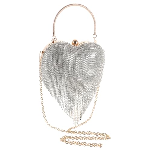 Pochette de femme avec chaîne sac à main cœur soirée