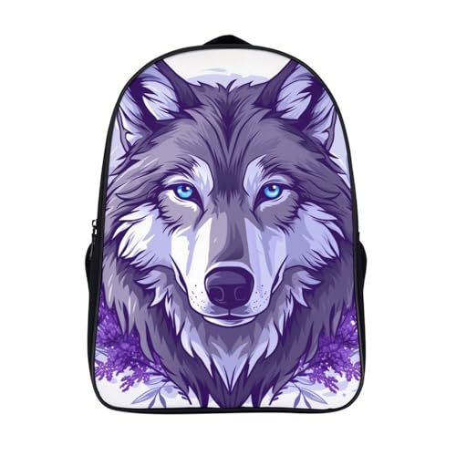 Sac à dos enfants motif loup avec impression 3D et bretelles confort