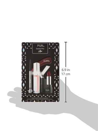 PÜR Quick Pro 3 Piece Lip Kit, Berry