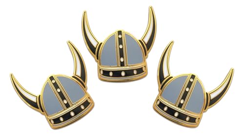 Novel Merk Viking Helmet – Nordic Cultural Lapel Pin, Hat Pin & Tie Tack Set with Clutch Back