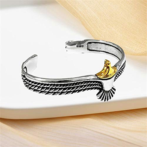 Pulsera estilo vintage rock punk de águila chapada en oro miniatura 2