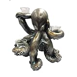 Pacific Giftware Rustic Silver Octopus Tentacles Tea Light Holder Candelabras Tabletop Decorative Accent 12.5 Inch Tall