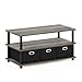 FURINNO Turn-N-Tube Coffee Table, 31.22D x 15.5W x 15.8H in, French Oak Grey/Black/Black
