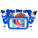 No.1 Hydration Belt by Runtasty - Premium Winners' Running Fuel Belt w/2 BPA-Free 10 oz Water Bottles, Tilt-Up Pocket w/Touchscreen-Ready Cover - Fits All iPhones, No-Bounce Design (Royal Blue)