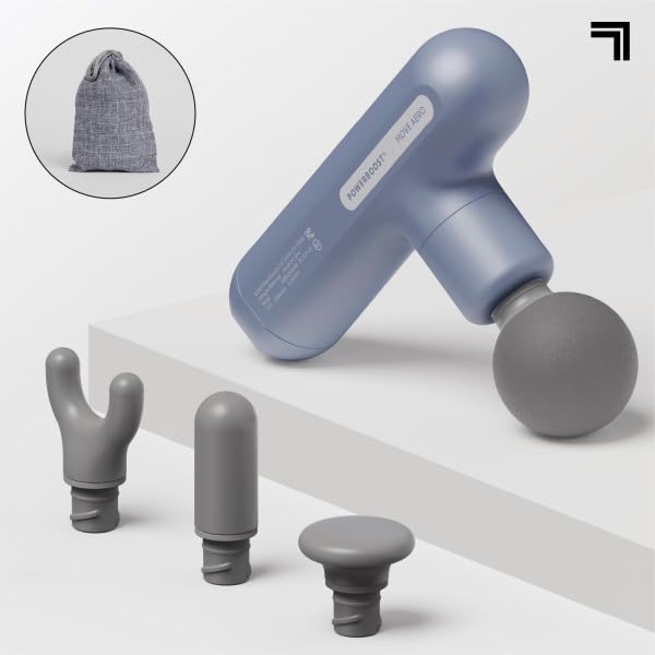 Sharper Image Powerboost Move Aero 3.0 – Mini Percussion Massage Gun| Updated Soft-Touch Design, Carrying Bag, 4 Nodes| Portable Full Body Back & Shoulder Massager| Deep Tissue Massage Tool Gift - Image 5