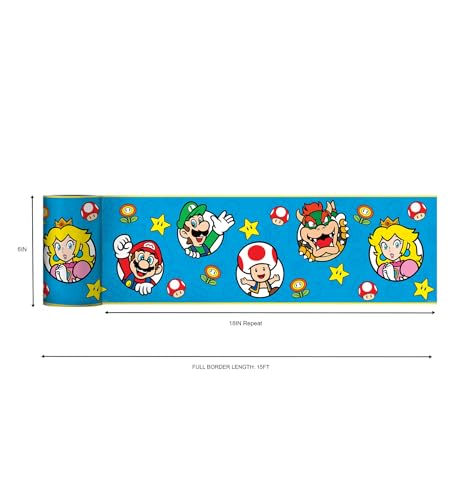 Nintendo Super Mario Characters Peel and Stick Border by RoomMates - Used condition - Image 3