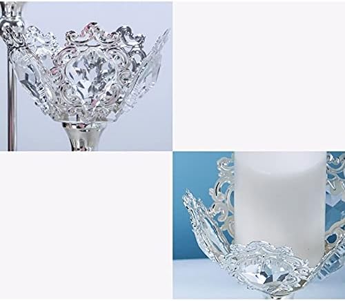 candle-holder Crystal Metal Candlestick Holder Restaurant Wedding Banquet Props Dining Table Candlelight Dinner Accessories Home Decoration candlestick(Medium)