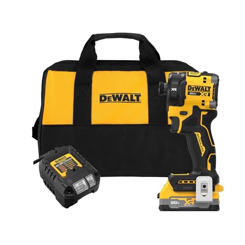 DEWALT 20V MAX XR 1/4 Inch Quiet Hydraulic Cordless Impact Driver Kit with POWERSTACK Battery and Charger (DCF870E1)