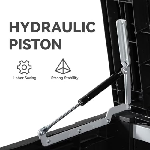 YITAHOME 120 Gallon Outdoor Storage Deck Box, Large Resin Patio Storage for Outdoor Pillows, Garden Tools and Pool-Supplies, Waterproof, Lockable (Black)