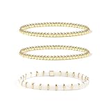 Gold Bead Bracelet for Women Fashion Stretch Bracelets Promise Bracelet for Couples Multicolor Bracelets (Style-36)