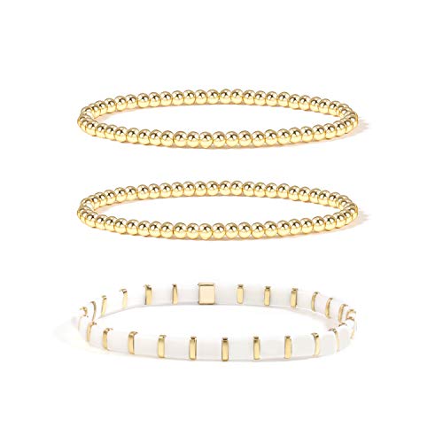 Gold Bead Bracelet For Women Fashion Stretch Bracelets Promise Bracelet For Couples Multicolor Bracelets (Style-36) #TOP13