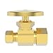 Brasstech 412/03 Straight Valve with 1/2" Compression Inlet and 3/8" O.D. Compression Outlet, Polished Brass Coated