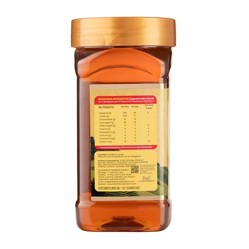 Image of VIVI Natural Honey - 500g | 100% Pure Honey | No Sugar Adulteration | Naturally Rich in Anti-Oxidants | Non-GMO Project Verified | Globally Certified (Pack of 3)