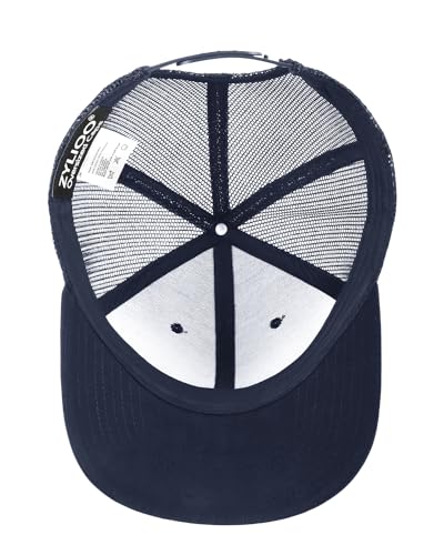 Zylioo XXL/XL/L/M czapki typu trucker, ponadwymiarowa czapka z siateczką, fajna letnia czapka dla dużych głów, duża dwukolorowa czapka podróżna, granatowy, M/L