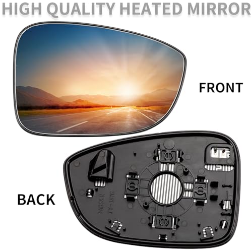 Image of Passenger Side Mirror Replacement for Honda Accord 2018 2019 2020 2021 2022 - Right Side Mirror Glass, Rear View Mirrors Glass with Power Heated
