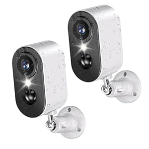 LIWAN Security Cameras Wireless Outdoor 2-Pack, 2K Battery Powered Cameras for Home Security, WiFi Surveillance Indoor Camera with Color Night Vision, PIR Detection, Waterproof, Cloud/Local Storage