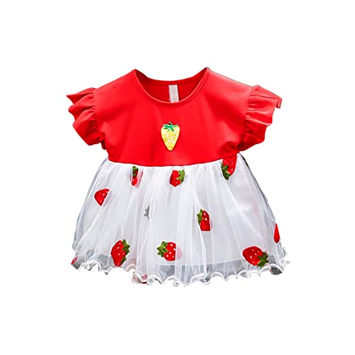 Zanjkr Vestidos para meninas estilo verão manga curta costura saia bordada estilo ocidental vestidos