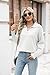 Zeagoo Women's 2025 V Neck Striped Sweater Long Sleeve Oversized Fashion Knitted Pullover Fall Sweaters Tops White