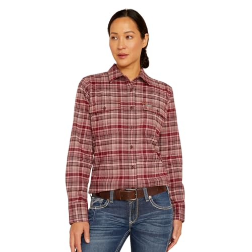 Camisa Mujer de Trabajo Ariat Rebar con Franela Durastretch de Alta Gama