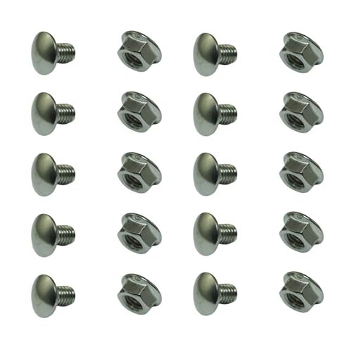 Image of 10 Sets of 304 Stainless Steel Bridge Rack Square Neck Bolts M6x12 Bridge Equipment Round Head Bolts with Neck Carriage Bolts Used for Cable Bridge Rack Connection Angle Steel Rack Assembly