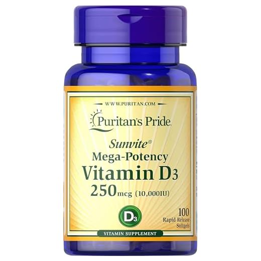 Puritans Pride Vitamin D3 10000 IU Bolsters Health Immune System Support and Healthy Bones & Teeth Softgels, Yellow, 100 Count