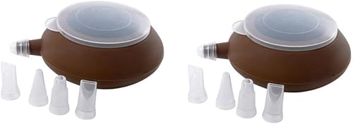 UPKOCH Molde de silicona para macarrón, 4 boquillas, exprimidor de pasteles, fácil horneado, antiadherente, reutilizable