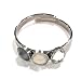 Produktbild Bohm Paris Ring, verstellbar, Edelstahl, silberfarben, echte Swarovski-Kristalle, 3 Steine in Schwarz, Grau und Weiß