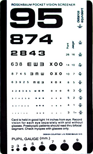 Grafco Pocket Size Plastic Eye Chart 6 3/8 x 3 1/2 Model # 1243 Personal Healthcare / Health Care