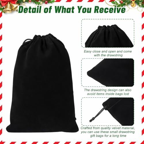 PercyEffie 100 Pcs Velvet Drawstring Bags, Black Small Velvet Pouches with Drawstring for Jewelry Earring Storage, Wedding Party Favors (4 x 6 Inch) by PercyEffie - Image 7