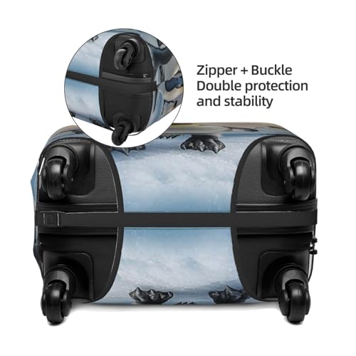 Luggage Cover Elastic Suitcase Cover Protector Sea Penguin Luggage Covers Travel Suitcase Covers Carry On Luggage Sleeve Suitcase Baggage Cover for Adult Travel3