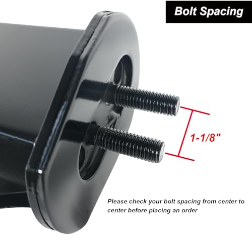 Image of 2 Pack Black Heavy Duty Straight Spring Loaded Mud Flap Hanger Bracket Mudflap Holder Set for Semi Trucks 1-1 /8 inch Bolt Spacing 29.5 inch Length with Reflective Strip Sticker (Bolt Spacing 1-1 /8 inch)