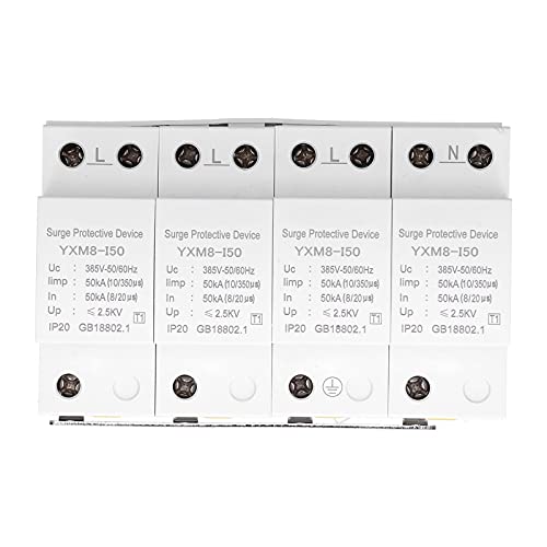 Electric Shock Protector Surge Protective Device Arrester Din Rail Mount Electrical Circuit Protector Ac385V 50/60Hz #TOP6