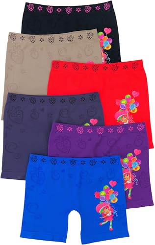 ToBeInStyle Girl’s Pack of 6 Layering Modesty Slip Under Skirts Boyshorts - Berry Balloon Girl - Large
