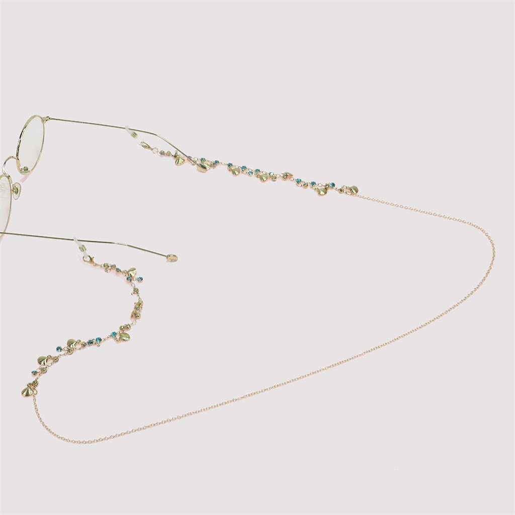Modekette Gold Strass Brillenkette Lesebrille Anti-Verlust-Kette