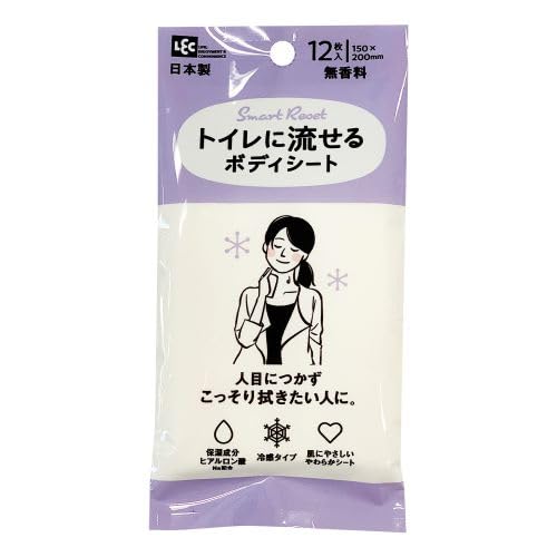 レック 女性用 流せるボディシート 1個 ダーマル フェイスシートマスク 1枚 (無香料 12枚入 1個)