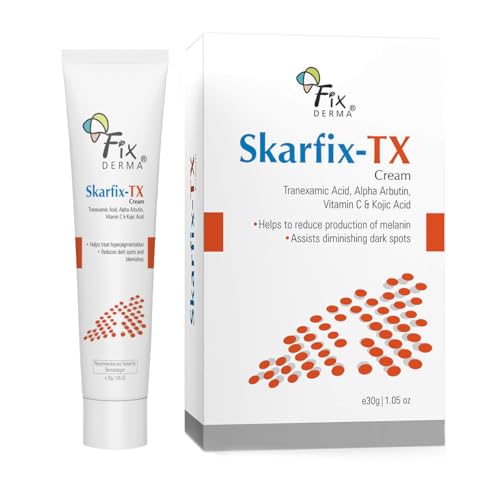 Image of Fixderma Tranexamic Acid + 2% Kojic Acid + 1% Arbutin SKARFIX -TX Face Cream | Pigmentation Removal Cream | Kojic Acid Cream | Uneven Skin Tone - 30 gm