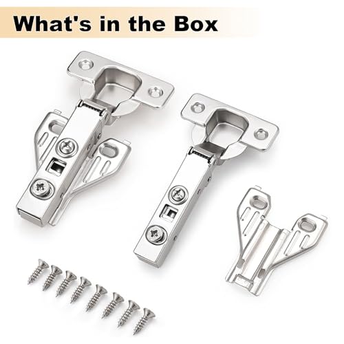 Probrico (2 Pair/4 Pack Full Overlay Soft Closing Clip On Face Frame Mounting Cabinet Hinges, 105 Degree Self Closing Kitchen Cupboard Door Hinges by Probrico - Image 7