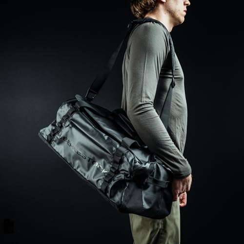 Eberlestock Hyllus Duffel Bag for Men - Durable, Water-Resistant, Small Men's Duffle Bag with Zipper Pockets, Ideal for Travel & Gym, Tactical Gear Bag, Hunting, Fishing, Camping - Dry Earth, 65L