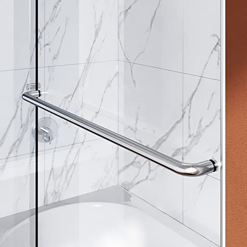 Elegant Showers 46.5 In. To 48 In. W X 72 In. H, Semi-Frameless 2 Bypass Sliding Shower Door Enclosure, 1/4 In. Clear Glass, Chrome Finish #TOP4