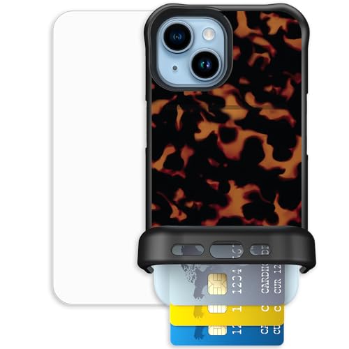 Scooch for iPhone 15 Wallet Case Card Holder, Wingmate, Tortoise Shell
