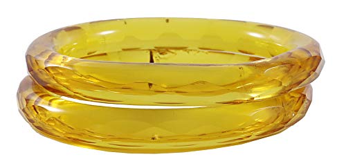 Image of ZULKA Get your traditions Glass With Diamond Pattern Glossy Finished Kada Set For Women and Girls