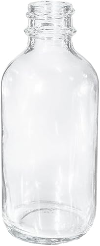 Miniatura 4 de GlassBottleOutlet Paquete de 24 unidades de 2 oz. Redondo Boston transparente con tapa de cono de poliéster negro