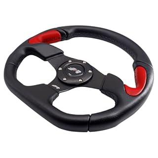 Simoni Racing X2330PUN/PR Volante Sportivo X2 Poly Pelle Universale, Nero e Rosso