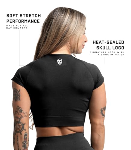 Image of Gymreapers Short Sleeve Workout Tops for Women - Crop Tops for Women Tee - Yoga Athletic Tops for Running, Gym, & Training