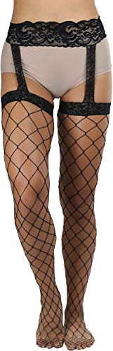 Image of ToBeInStyle Women's Attached Garter Belt Suspender Nylon Stocking Pantyhose